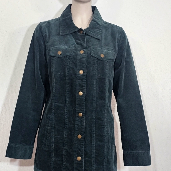 NorthStyle Women's Deep Green Denim Jacket - Picture 8 of 11